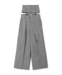 DES PRES/ウールジョーゼット コルセット付きタックワイドパンツ/507894830