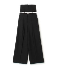 DES PRES/ウールジョーゼット コルセット付きタックワイドパンツ/507894830