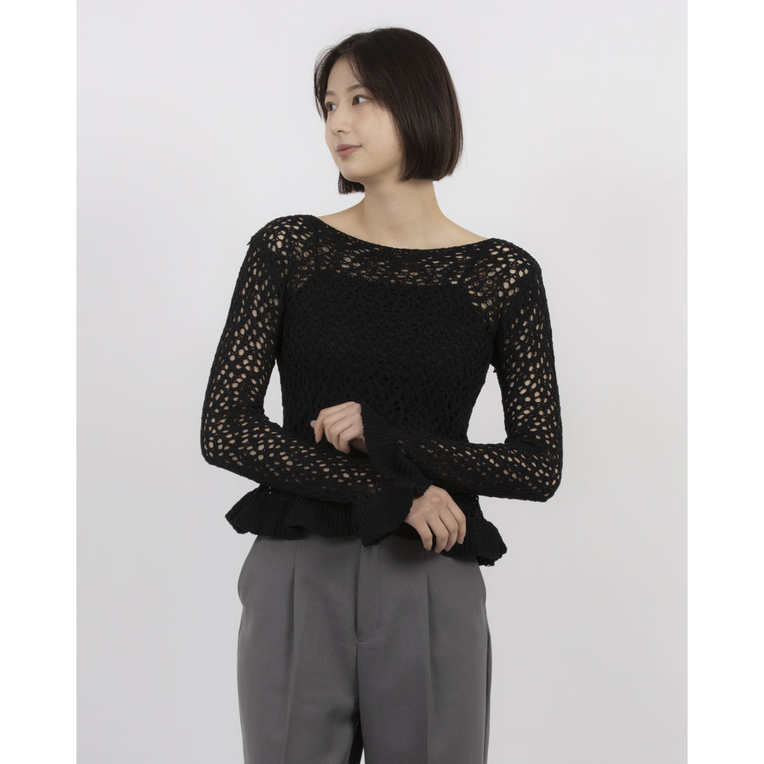 クラネ CLANE BOAT NECK CROCHET KNIT TOPS(507895012) | クラネ クラネ CLANE BOAT NECK CROCHET KNIT TOPS(507895012) | クラネ