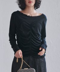 Ranan/ラナン RANAN ギャザーデザインシアーTシャツ/507895047