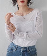 Ranan/ラナン RANAN ギャザーデザインシアーTシャツ/507895047