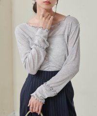 Ranan/ラナン RANAN ギャザーデザインシアーTシャツ/507895047