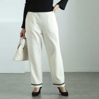 Sawa a la mode/サワアラモード Sawa a la mode モードを感じる裾螺旋デザインのストレートパンツ/507895728