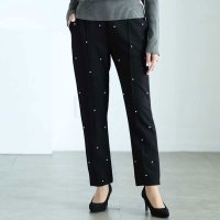 Sawa a la mode/サワアラモード Sawa a la mode 艶やかなパールデコレーションテーパードパンツ/507895730