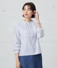 J.PRESS LADIES（LARGE SIZE）/ストライプジャージー ピンタック カットソー/507896366