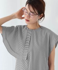 ELFRANK/エルフランク ELFRANK ストライプアシンメトリーケープブラウス【洗える】/507897844