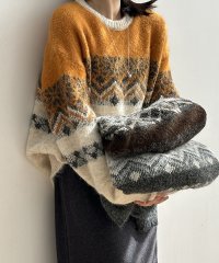 ARGO TOKYO/アルゴトウキョウ ARGO TOKYO Wool Blend Brushed Snow Flowers Crew Knit 25126 ウールブレンド起毛フラワ/507897935