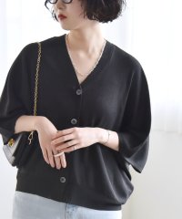 quaranciel/《一部追加予約》quaranciel:〈手洗い可能〉シアー ラメ ドルマン リブ ニット カーディガン/507898293