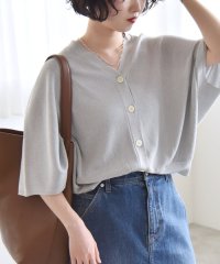quaranciel/《一部追加予約》quaranciel:〈手洗い可能〉シアー ラメ ドルマン リブ ニット カーディガン/507898293
