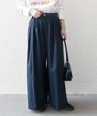 SHIPS any WOMEN/SHIPS any:〈洗濯機可能〉リネン ミックス タック フレア ワイド パンツ/507898538