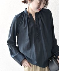 SHIPS any WOMEN/SHIPS any:〈洗濯機可能〉シアー ボイル ボタン マオカラー シャツ/507899906