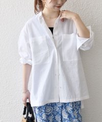 SHIPS any WOMEN/【WEB限定】SHIPS any: 〈洗濯機可能〉リネン ミックス スタンドカラー ポケット シャツ 25SS/507899909