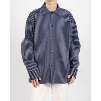 modAS/モダス modAS モダス ハンバーガースモック ワイド フィッシャーマンシャツ 長袖シャツ トップス カジュアル きれいめ ストライプ シンプル modAS /507900048