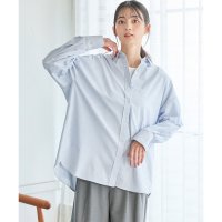 Honeys/ハニーズ Honeys ゆるチュニックシャツ トップス ブラウス 長袖 シャツ チュニックシャツ チュニック ゆったり 再生ポリエステル 無地 ストライプ レデ/507900076