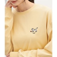 Honeys/ハニーズ Honeys モチーフ刺繍Tシャツ トップス Tシャツ カットソー 長袖 コットン 綿 ロンT 長袖Tシャツ 刺しゅう プリント クルーネック レディ/507900110