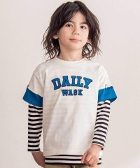 WASK/ロゴパッチＴシャツ＋ボーダーロンＴ セット(100~160cm)/507901310