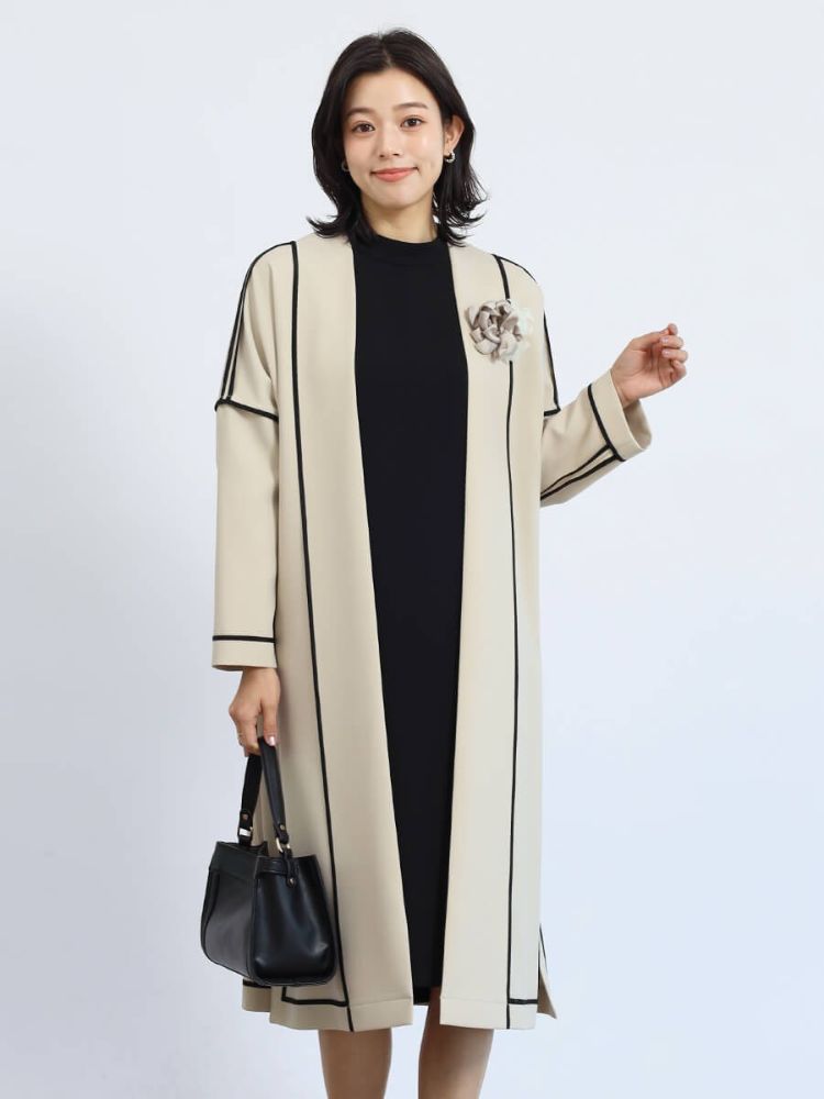 新品タグ付　ヤマダヤ系　vin ノーカラーパイルコート　ベージュ Vinのジャケット/アウターの商品一覧｜ファッション通販の