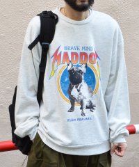 MODISH GAZE/モディッシュガゼ MODISH GAZE 裏毛 クルーネック 長袖 BIG スウェット MAD DOG/504470079