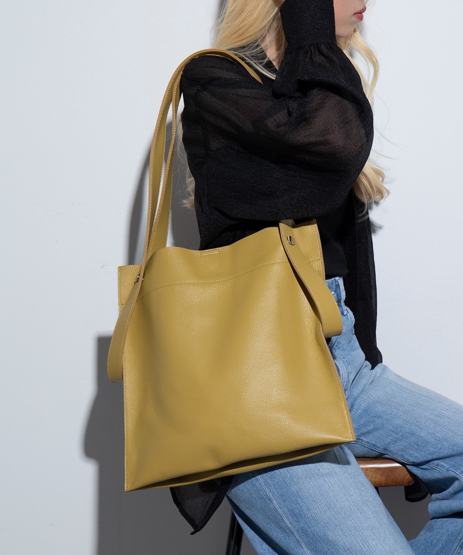 新品 Beaure ビュレ 本革 ダブルハンドル 2WAYトートバッグ ベージュ