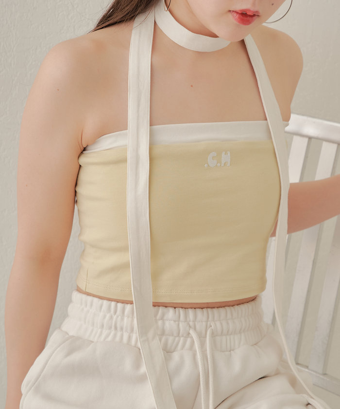 セール】【Chico】配色チョーカー付ベア刺繍チューブT(506411492) | パル アウトレット(PAL OUTLET) - d fashion
