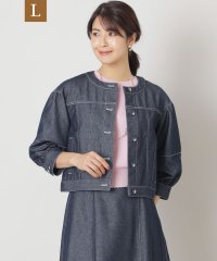 TO BE CHIC(L SIZE)/【L】リアクティブデニム ノーカラー ジャケット/507893306