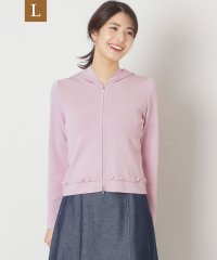 TO BE CHIC(L SIZE)/【L】レーヨンナイロン フリルフーディー ニット/507893308