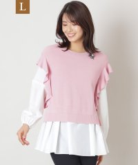 TO BE CHIC(L SIZE)/【L】タイプライターブラウスレイヤー  ニット/507893311