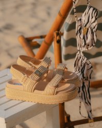 STEVE MADDEN/スティーブ マデン STEVE MADDEN ダブルベルトラフィアサンダル/507900398