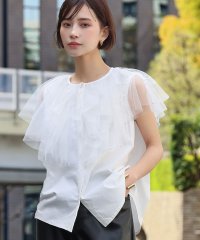 ELFRANK/エルフランク ELFRANK チュールラッフルカラーブラウス【洗える】/507908934