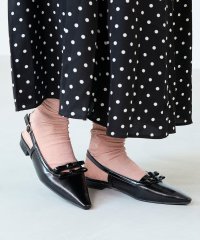 Menue/メヌエ Menue ポインテッドトゥ リボン バックストラップパンプス/507909043