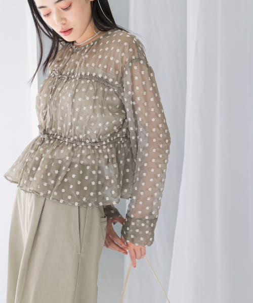 クーポン】【セール 30%OFF】フラワー刺繍ブラウス(507909436