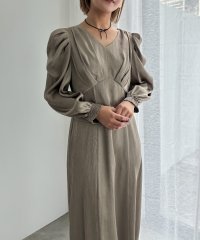 aity/アイティ aity サテンVネックタックフレアドレス 結婚式 二次会 成人式 同窓会 パーティードレス オケージョンドレス お呼ばれワンピース/507909518