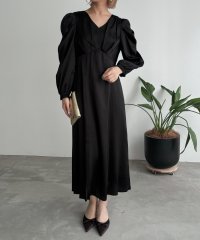 aity/アイティ aity サテンVネックタックフレアドレス 結婚式 二次会 成人式 同窓会 パーティードレス オケージョンドレス お呼ばれワンピース/507909518