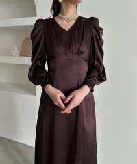 aity/アイティ aity サテンVネックタックフレアドレス 結婚式 二次会 成人式 同窓会 パーティードレス オケージョンドレス お呼ばれワンピース/507909518