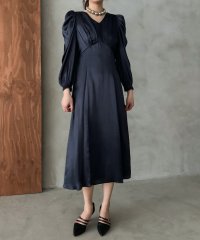 aity/アイティ aity サテンVネックタックフレアドレス 結婚式 二次会 成人式 同窓会 パーティードレス オケージョンドレス お呼ばれワンピース/507909518