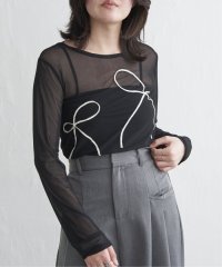 VENCE　EXCHANGE/シアーリボンコード刺繍プルオーバー/507835085
