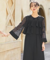 RUIRUE BOUTIQUE/ルイルエブティック RUIRUE BOUTIQUE シアーエンブロイダリースリーブ ダブルフリルパンツドレス/507887076