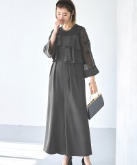 RUIRUE BOUTIQUE/ルイルエブティック RUIRUE BOUTIQUE シアーエンブロイダリースリーブ ダブルフリルパンツドレス/507887076