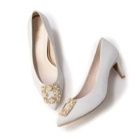 Launa lea/ラウナレア Launa lea 【25SS】ビジューポインテッドトゥヒールパンプス(0484A)/507911028