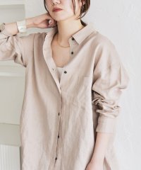quaranciel/quaranciel:〈洗濯機可能〉リネン ミックス レギュラーカラー ポケット オーバー シャツ/507912523