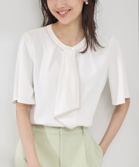 ROPE' PICNIC/【WEB限定サイズ】配色ボウタイ風ハーフスリーブブラウス/通勤対応/507912659