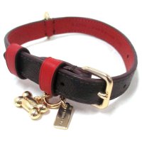 COACH/コーチ COACH コーチ 犬の首輪 COACH アウトレット シグネチャー ペット用品 スモール リーシュ 骨型 チャーム ドッグカラー 専用BOX付き 小型/507913347