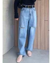 Mila Owen/【WEB限定00サイズ】ワイドテーパードカットアウトデニムパンツ/507913638