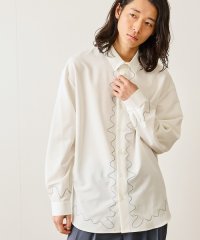 JUNRed/ウェーブ刺繍レギュラーカラーシャツ/507913671