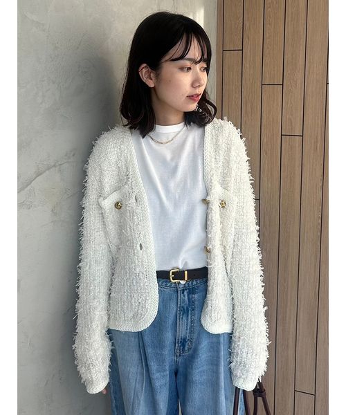 WEB限定カラー】ニットツイードショートジャケット(507914195 WEB限定カラー】ニットツイードショートジャケット(507914195