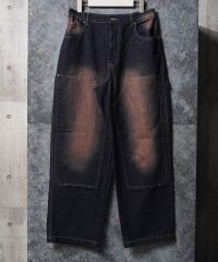 1111clothing/ワンフォークロージング 1111clothing オーバーダイ ダブルニー デニムパンツ/507914226