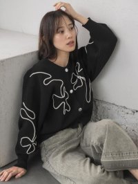 RETRO GIRL/レトロガール RETRO GIRL コード刺繍カーデ/507914697