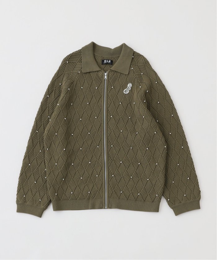 Fake as flowers faf 24aw パールカーディガン black BEAMS T（ビームスT）FAF(Fake As Flowers) / Pearl Cardigan