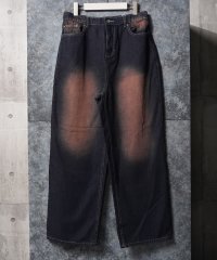 1111clothing/ワンフォークロージング 1111clothing オーバーダイ ワイドストレート デニムパンツ/507914225
