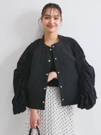 QUEENS COURT/クイーンズコート QUEENS COURT シャーリングスリーブ切替ブルゾン≪洗濯機で洗える≫/507915209